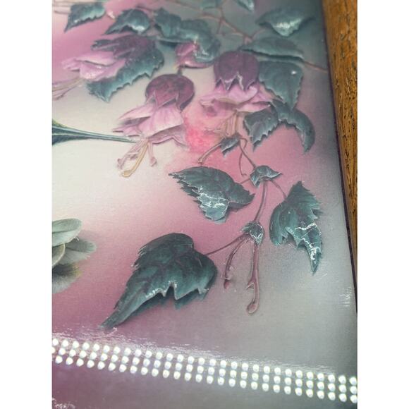 Vintage Crystal Skelley 3D Fushia Hummingbird Framed Art Signed Shadow Box - Picture 6 of 9